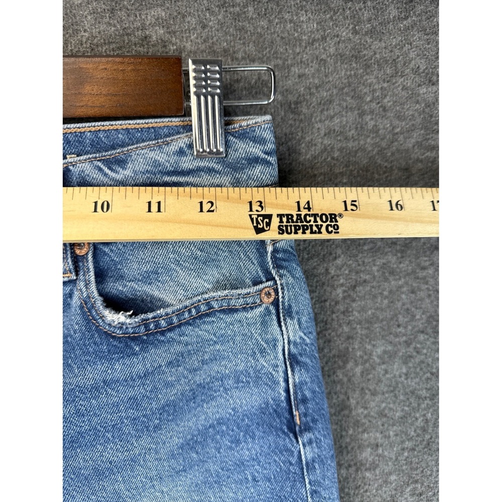 American Eagle Super High Rise Ankle Straight Distressed Jeans Blue Womens XS 00 - Picture 6 of 15